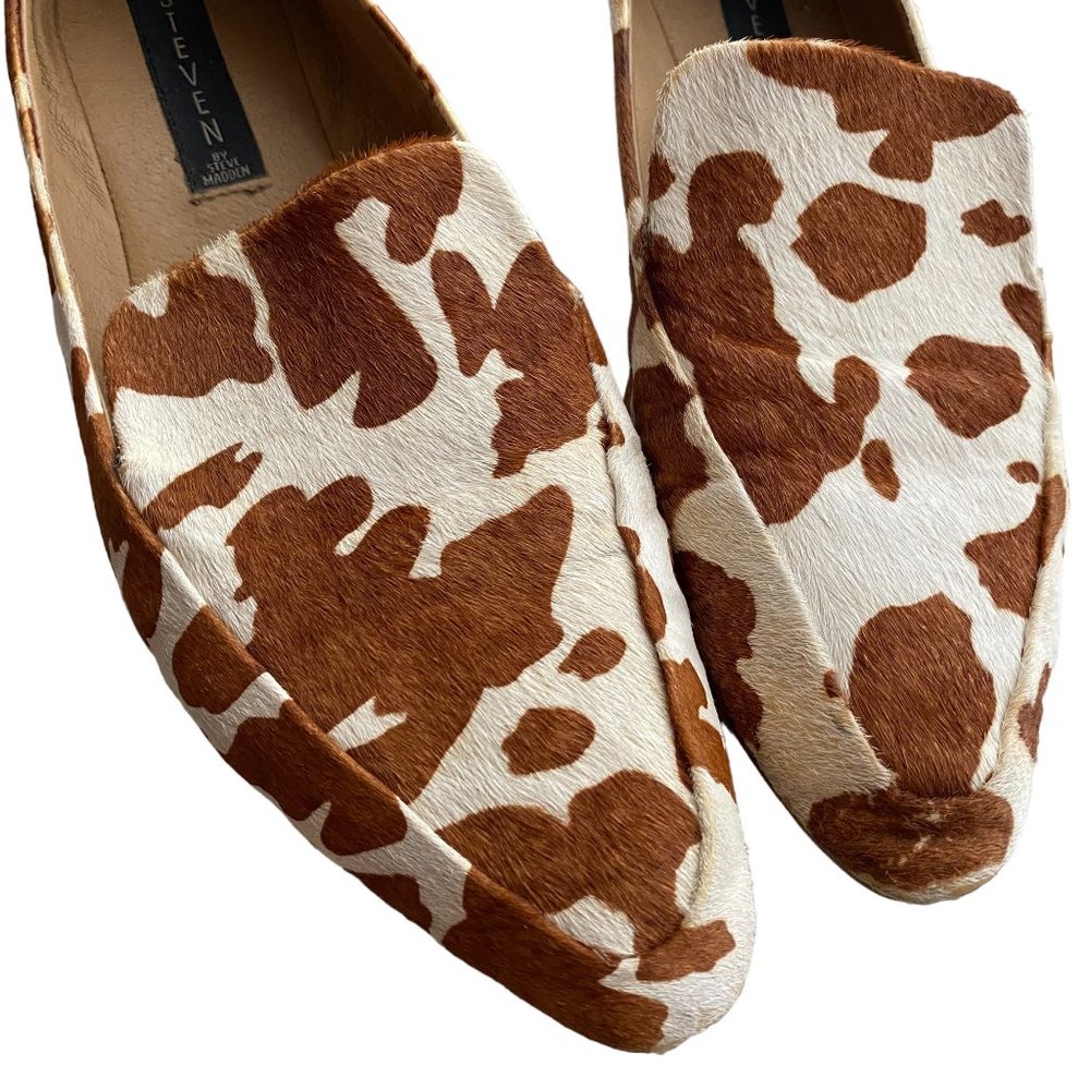 Steve Madden Haylie-C *Super Cute* Brown Cow Print Loafers